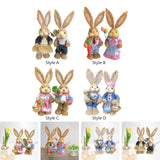 Maxbell 2 Pieces Easter Bunny Figurines Easter Decoration for Living Room Lawn Style A