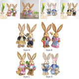 Maxbell 2 Pieces Easter Bunny Figurines Easter Decoration for Living Room Lawn Style A