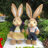 Maxbell 2 Pieces Easter Bunny Figurines Easter Decoration for Living Room Lawn Style A