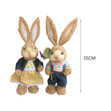 Maxbell 2 Pieces Easter Bunny Figurines Easter Decoration for Living Room Lawn Style A