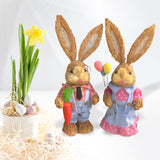 Maxbell 2 Pieces Easter Bunny Figurines Easter Decoration for Living Room Lawn Style B