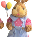 Maxbell 2 Pieces Easter Bunny Figurines Easter Decoration for Living Room Lawn Style B