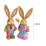 Maxbell 2 Pieces Easter Bunny Figurines Easter Decoration for Living Room Lawn Style B