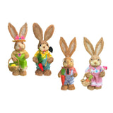 Maxbell Easter Bunny Figurine Easter Decor Garden Statue for Balcony Office Tabletop Style A