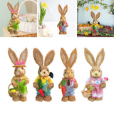 Maxbell Easter Bunny Figurine Easter Decor Garden Statue for Balcony Office Tabletop Style A