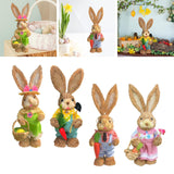 Maxbell Easter Bunny Figurine Easter Decor Garden Statue for Balcony Office Tabletop Style A