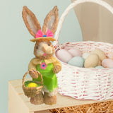 Maxbell Easter Bunny Figurine Easter Decor Garden Statue for Balcony Office Tabletop Style A