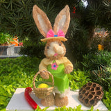 Maxbell Easter Bunny Figurine Easter Decor Garden Statue for Balcony Office Tabletop Style A