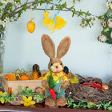 Maxbell Easter Bunny Figurine Easter Decor Garden Statue for Balcony Office Tabletop Style B