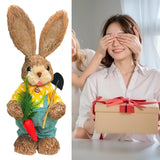 Maxbell Easter Bunny Figurine Easter Decor Garden Statue for Balcony Office Tabletop Style B
