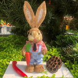 Maxbell Easter Bunny Figurine Easter Decor Garden Statue for Balcony Office Tabletop Style C