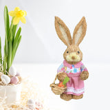 Maxbell Easter Bunny Figurine Easter Decor Garden Statue for Balcony Office Tabletop Style D