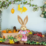 Maxbell Easter Bunny Figurine Easter Decor Garden Statue for Balcony Office Tabletop Style D