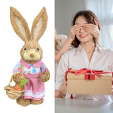 Maxbell Easter Bunny Figurine Easter Decor Garden Statue for Balcony Office Tabletop Style D
