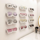 Maxbell Eyeglasses Holder Wall Mount Durable Stylish for Tabletop Showcase Apartment White