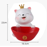 Maxbell Cat Statue Bowl Durable Art Figurine for Wedding Party Supplies Cafe Red