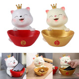 Maxbell Cat Statue Bowl Durable Art Figurine for Wedding Party Supplies Cafe Red