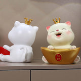 Maxbell Cat Statue Bowl Durable Art Figurine for Wedding Party Supplies Cafe Red