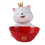 Maxbell Cat Statue Bowl Durable Art Figurine for Wedding Party Supplies Cafe Red