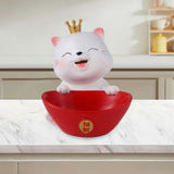 Maxbell Cat Statue Bowl Durable Art Figurine for Wedding Party Supplies Cafe Red