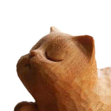 Maxbell Wood Small Cat Statue Cat Decoration Cat Ornament for Desktop Home Bookshelf Style A
