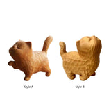 Maxbell Wood Small Cat Statue Cat Decoration Cat Ornament for Desktop Home Bookshelf Style A
