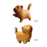 Maxbell Wood Small Cat Statue Cat Decoration Cat Ornament for Desktop Home Bookshelf Style A