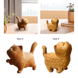 Maxbell Wood Small Cat Statue Cat Decoration Cat Ornament for Desktop Home Bookshelf Style A