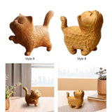 Maxbell Wood Small Cat Statue Cat Decoration Cat Ornament for Desktop Home Bookshelf Style A