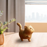 Maxbell Wood Small Cat Statue Cat Decoration Cat Ornament for Desktop Home Bookshelf Style A