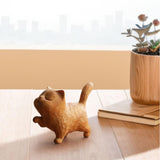 Maxbell Wood Small Cat Statue Cat Decoration Cat Ornament for Desktop Home Bookshelf Style A
