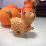 Maxbell Wood Small Cat Statue Cat Decoration Cat Ornament for Desktop Home Bookshelf Style A