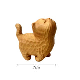 Maxbell Wood Small Cat Statue Cat Decoration Cat Ornament for Desktop Home Bookshelf Style B