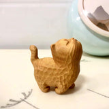 Maxbell Wood Small Cat Statue Cat Decoration Cat Ornament for Desktop Home Bookshelf Style B
