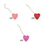Maxbell Valentine's Day Ornaments Wood Slice Heart Ornaments for Festivals Tree Home Pink