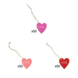 Maxbell Valentine's Day Ornaments Wood Slice Heart Ornaments for Festivals Tree Home Pink
