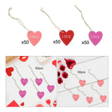 Maxbell Valentine's Day Ornaments Wood Slice Heart Ornaments for Festivals Tree Home Pink