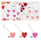 Maxbell Valentine's Day Ornaments Wood Slice Heart Ornaments for Festivals Tree Home Pink