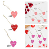 Maxbell Valentine's Day Ornaments Wood Slice Heart Ornaments for Festivals Tree Home Pink