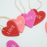 Maxbell Valentine's Day Ornaments Wood Slice Heart Ornaments for Festivals Tree Home Pink
