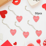 Maxbell Valentine's Day Ornaments Wood Slice Heart Ornaments for Festivals Tree Home Pink