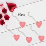 Maxbell Valentine's Day Ornaments Wood Slice Heart Ornaments for Festivals Tree Home Pink