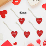 Maxbell Valentine's Day Ornaments Wood Slice Heart Ornaments for Festivals Tree Home Red