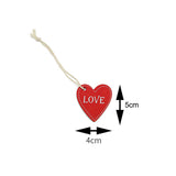 Maxbell Valentine's Day Ornaments Wood Slice Heart Ornaments for Festivals Tree Home Red
