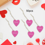 Maxbell Valentine's Day Ornaments Wood Slice Heart Ornaments for Festivals Tree Home Violet