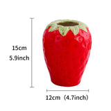 Maxbell Strawberry Ceramic Flower Vase Flower Pot for Shelf Living Room Dining Table L