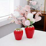 Maxbell Strawberry Ceramic Flower Vase Flower Pot for Shelf Living Room Dining Table L