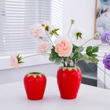 Maxbell Strawberry Ceramic Flower Vase Flower Pot for Shelf Living Room Dining Table L
