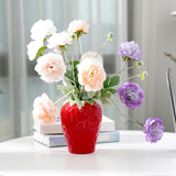 Maxbell Strawberry Ceramic Flower Vase Flower Pot for Shelf Living Room Dining Table L