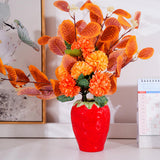 Maxbell Strawberry Ceramic Flower Vase Flower Pot for Shelf Living Room Dining Table L